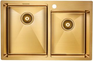 Мойка кухонная Paulmark Bernam PM517851-BG брашированное золото